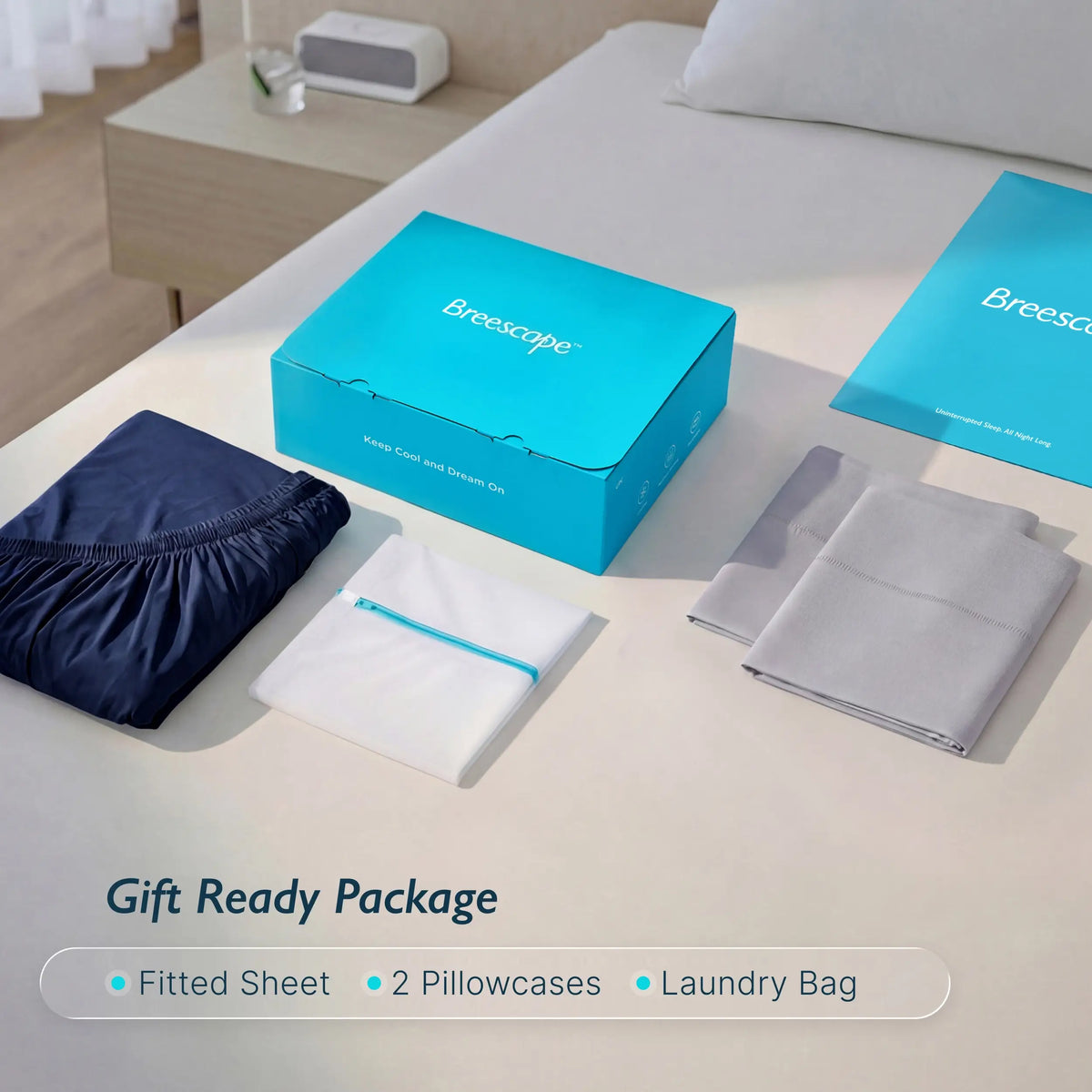 Breescape bedding and gift packaging