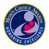2-Pack Comforter Bundle Mom's Choice Awards logo with blue, yellow, and pink colors on a white background