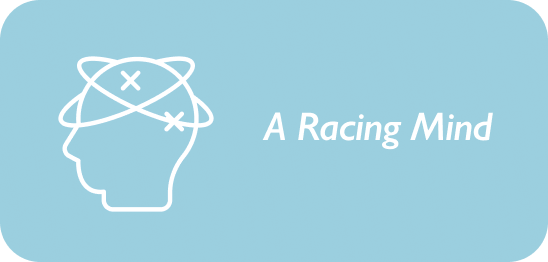 Logo with a head icon and 'A Racing Mind' text on a blue background