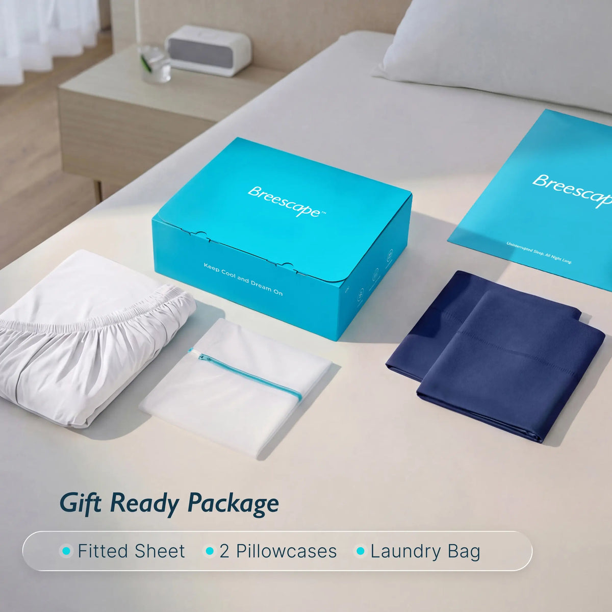 Breescape bedding and gift packaging