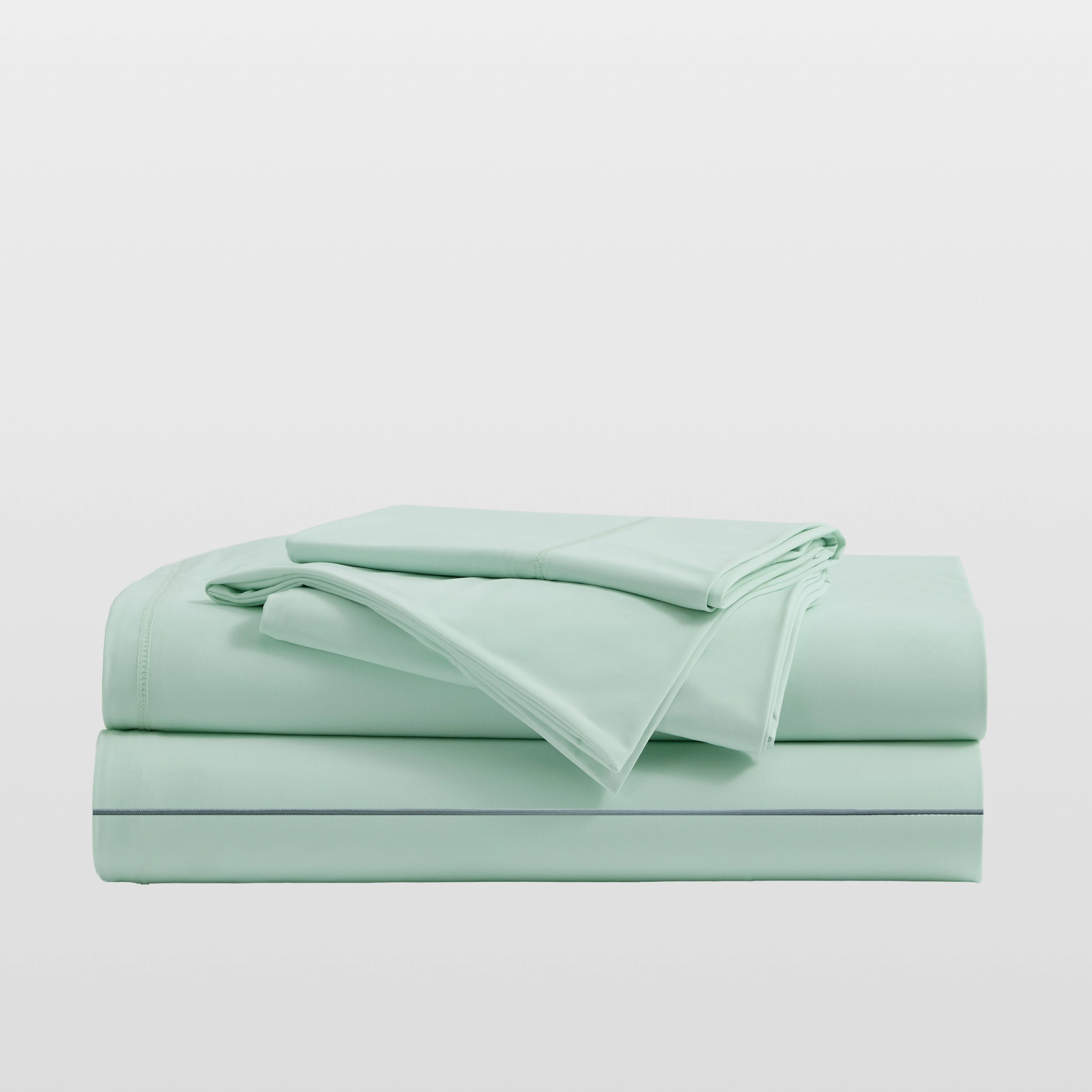Breescape mint green cooling sheets with BlendTek fabric for hot sleepers.