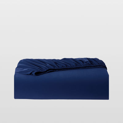 Breescape twilight blue cooling fitted sheet, BlendTek™ fabric with instant cool touch.