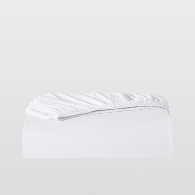 Breescape snow white cooling fitted sheet, breathable BlendTek™ fabric for hot sleepers.