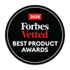Breescape Cooling Comforter Blanket Forbes Vetted Best Product Awards 2025 logo on a black background